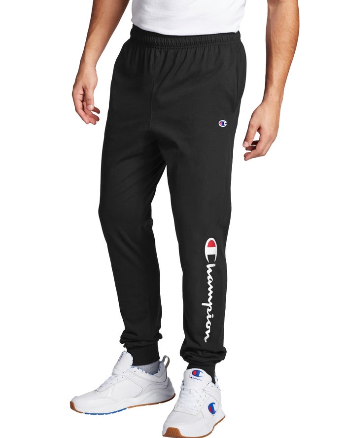 Champion Classic Jersey Script Logo Erkek Joggers Siyah ( XABYDN871 )